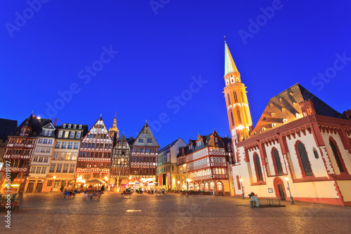the Roemer place old town of Frankfurt, Germany