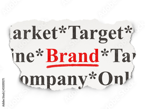 Advertising concept: Brand on Paper background