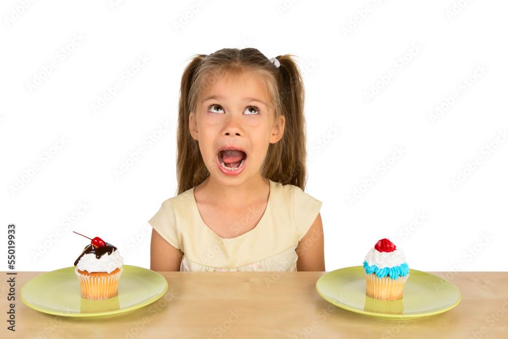 Girl and Two Cupcakes