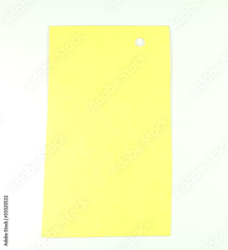 yellow paper on white background