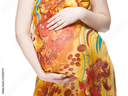 Unrecognizable pregnant woman