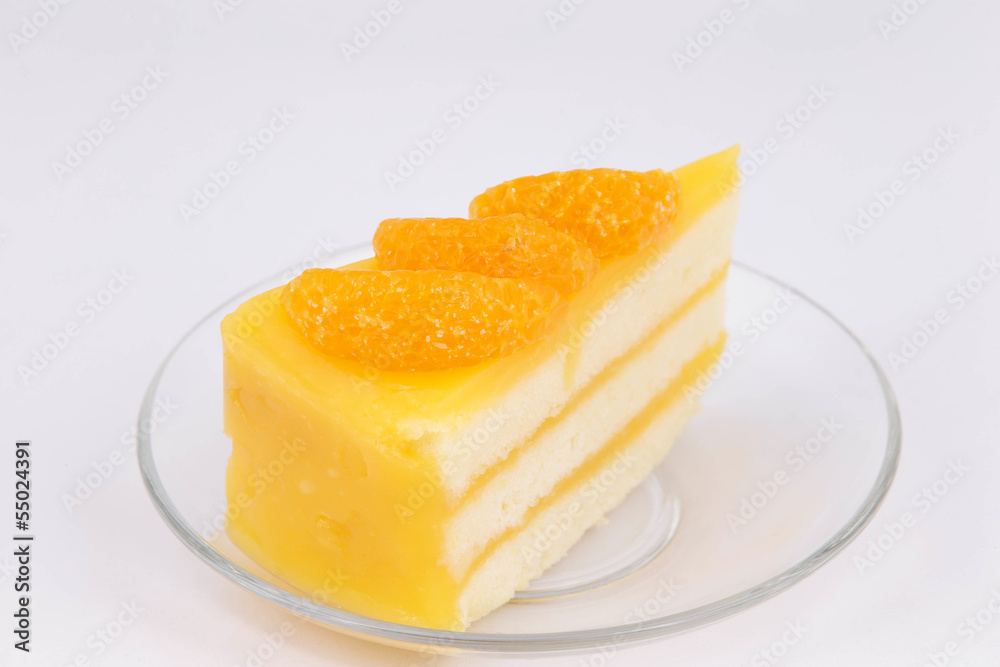 orange cake on white isolated background orange cake on white isolated background