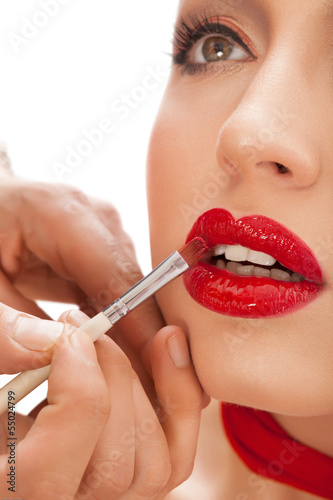 Makeup Applying. Make-up artist applying
