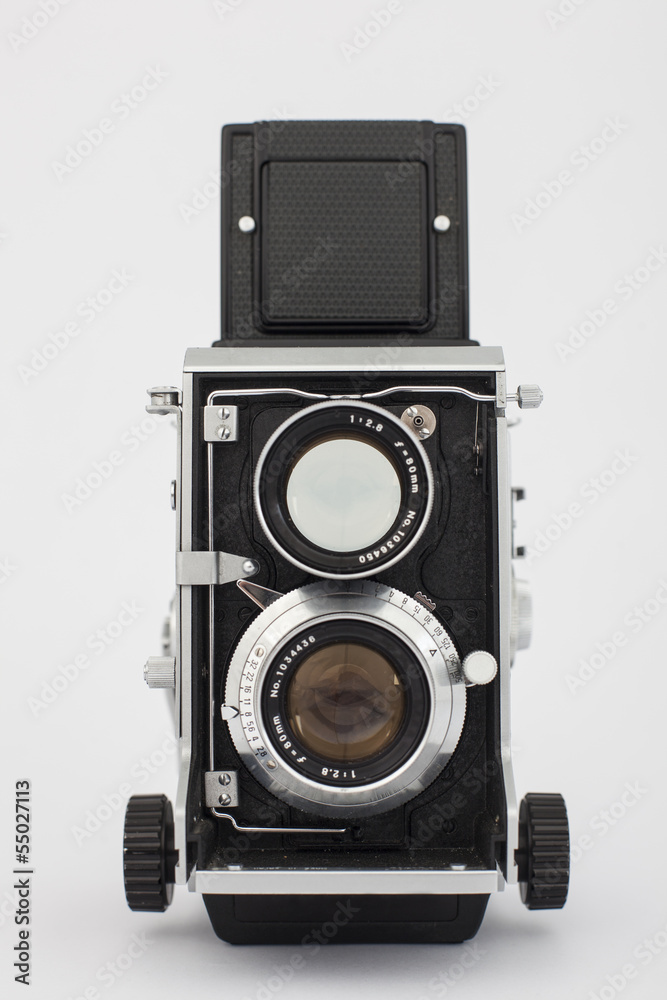 vintage old photographic twin lens camera