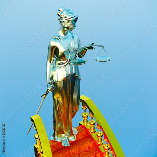 Steps to justice - Lady of Justice is waiting to judge