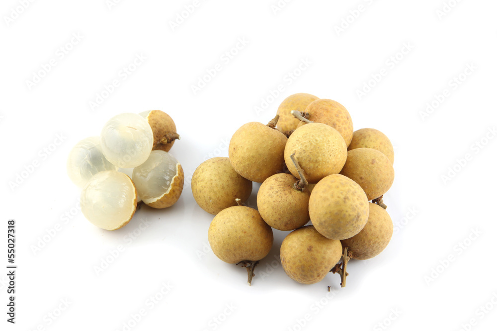Peeled Longan on white background. Peeled Longan on white background.