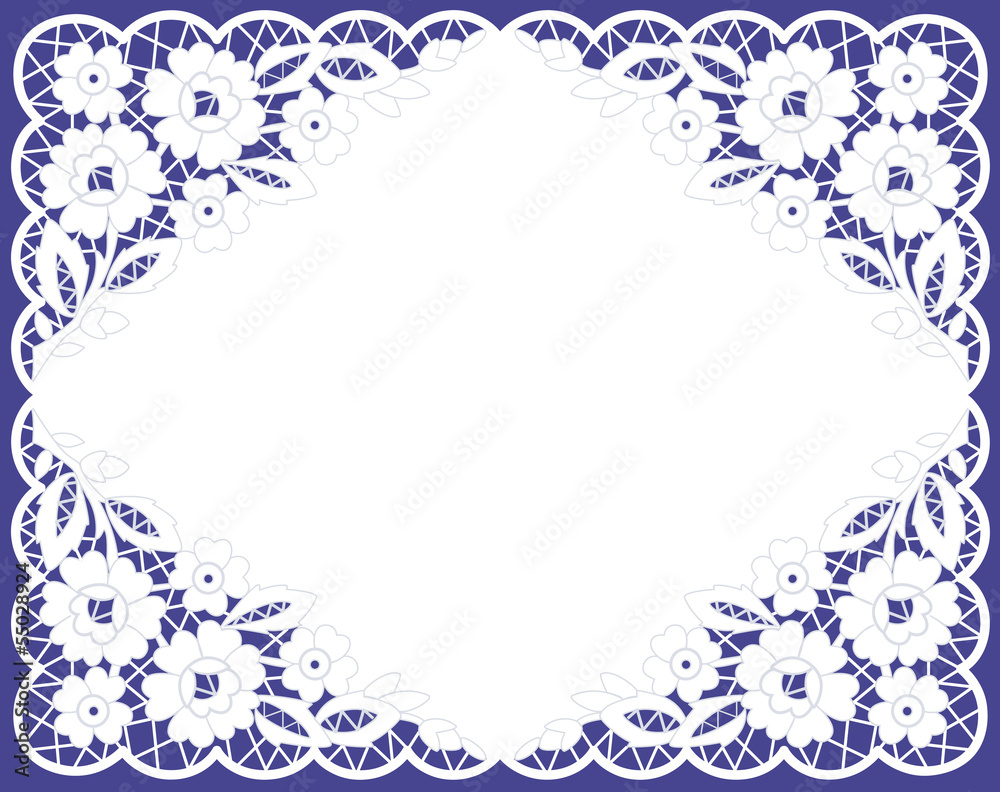 Fototapeta premium Vector greeting frame, lacy napkin
