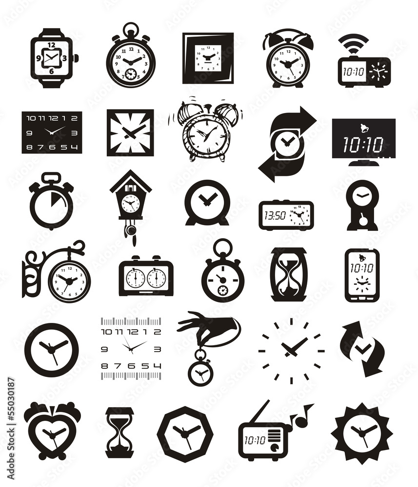Clock icons set Clock icons set