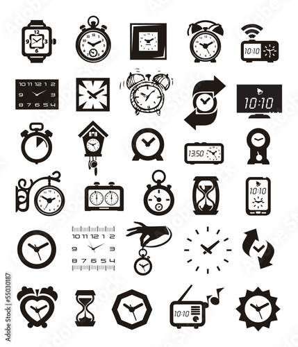 Clock icons set