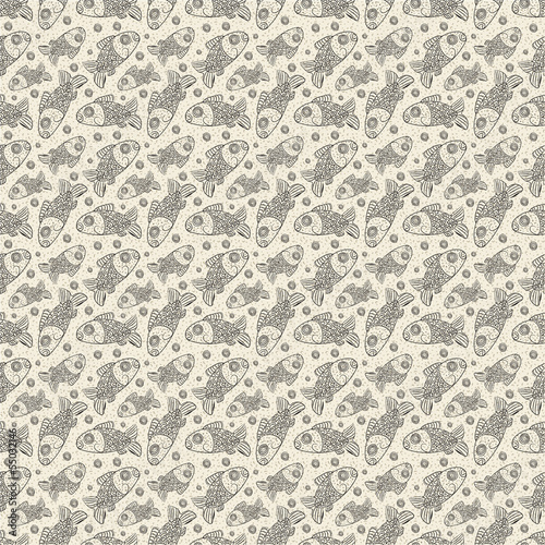 Ratro pattern with fishes