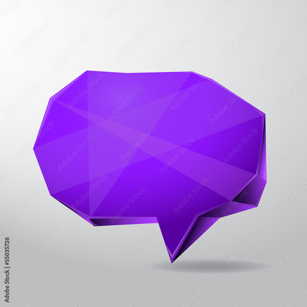 Vector violet ice speech box in abstract style Vector violet ice speech box in abstract style