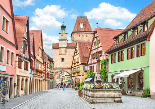 Historic town of Rothenburg ob der Tauber, Bavaria, Germany