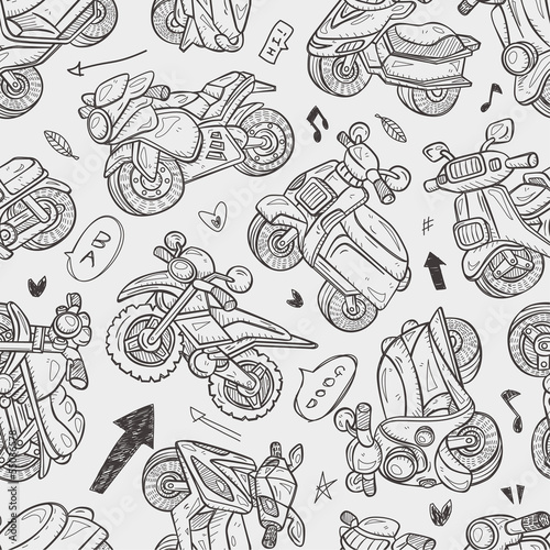 seamless motorcycle pattern