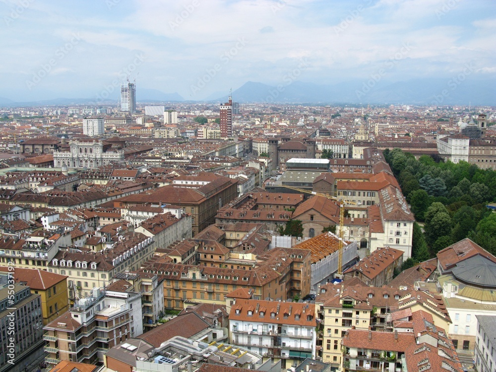 Fototapeta premium Panoramic view of Turin in Italy