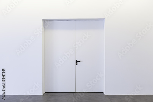 White closed door