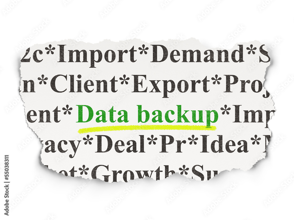 Data concept: Data Backup on Paper background