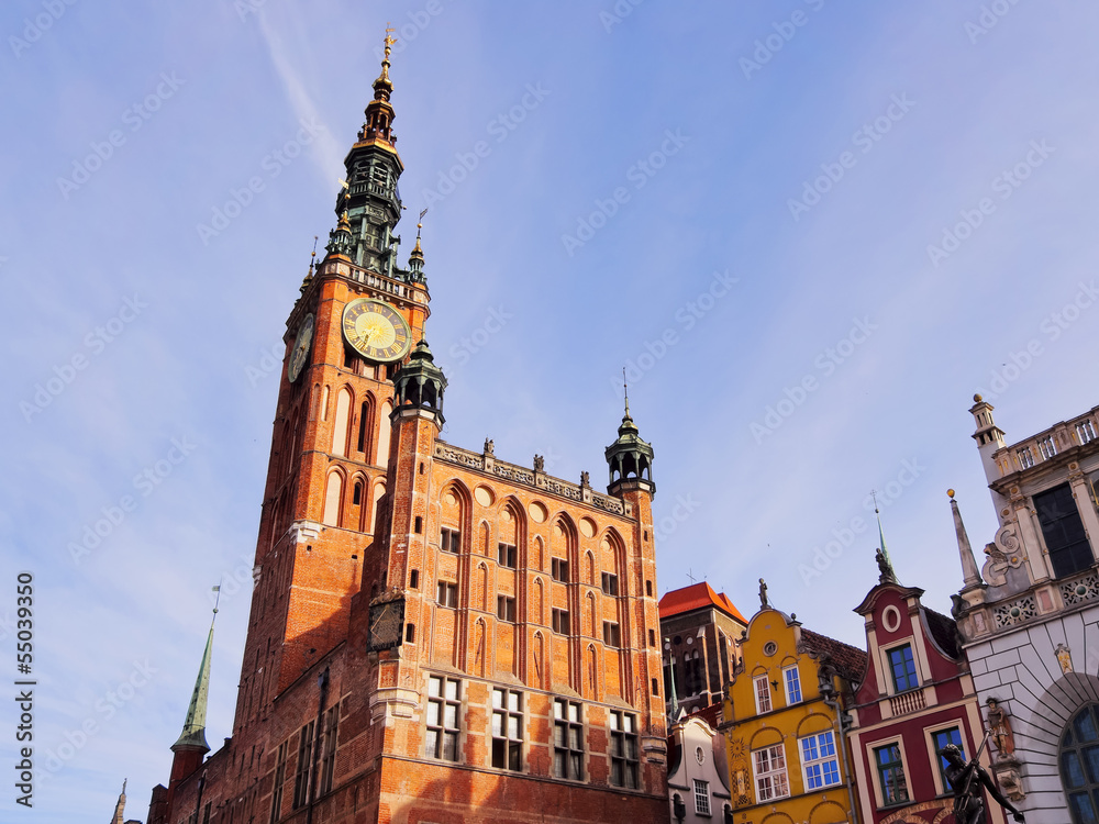 Naklejka premium City Hall in Gdansk, Poland