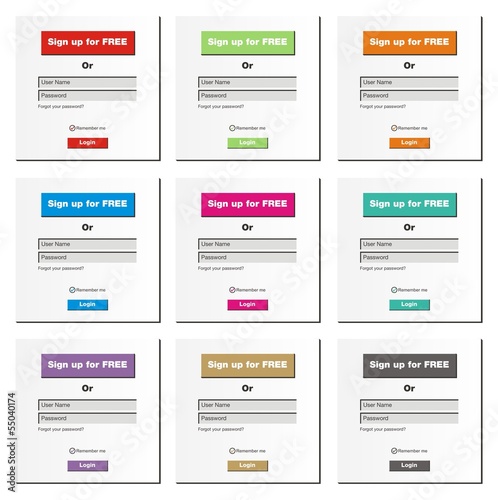 sign up for free ol login form - white colour