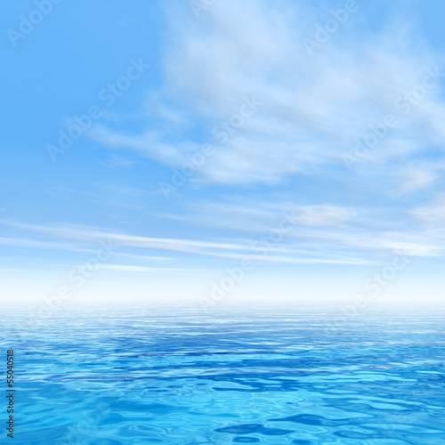 Conceptual blue sea or ocean water with sky © high_resolution