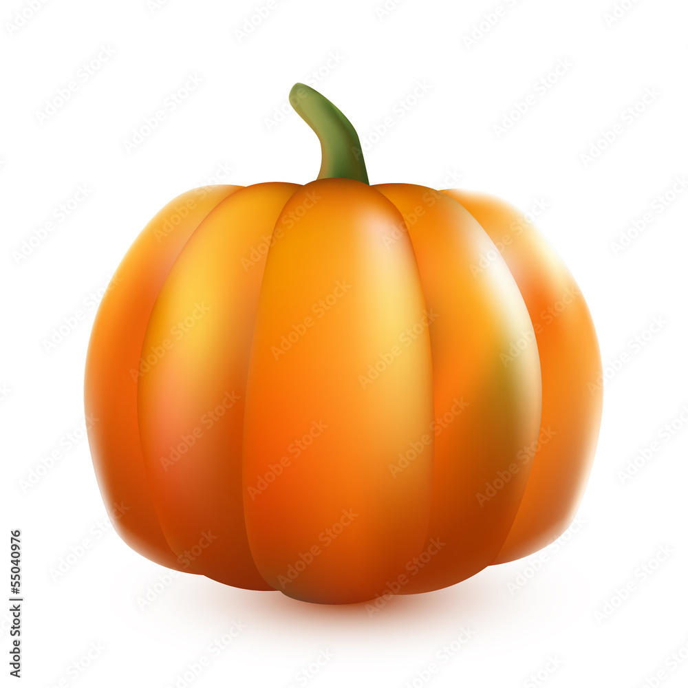 Obraz premium Big yellow pumpkin on white background