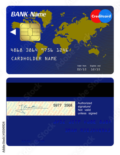 Front and back of credit card
