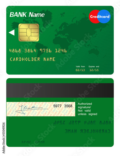 Front and back of credit card