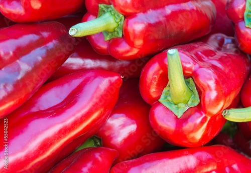 Red pepper on green market