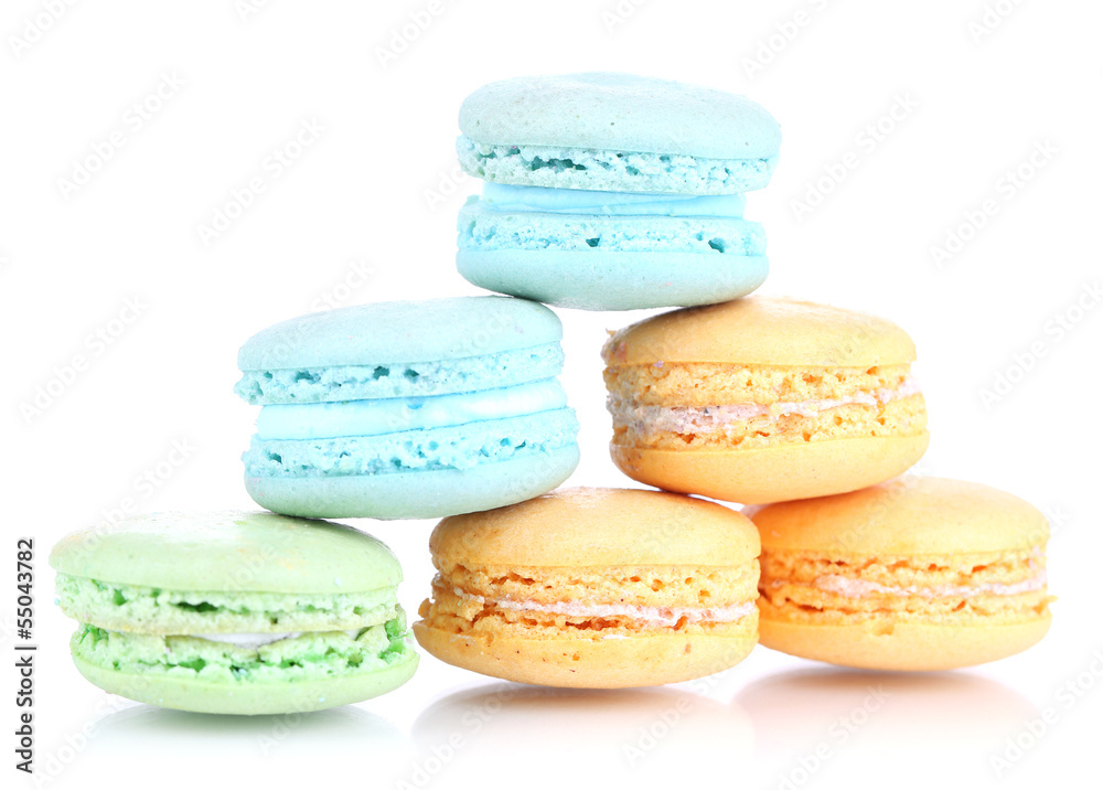 Gentle macaroons isolated on white Gentle macaroons isolated on white