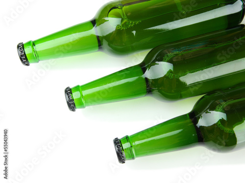 Bottles of beer isolated on white