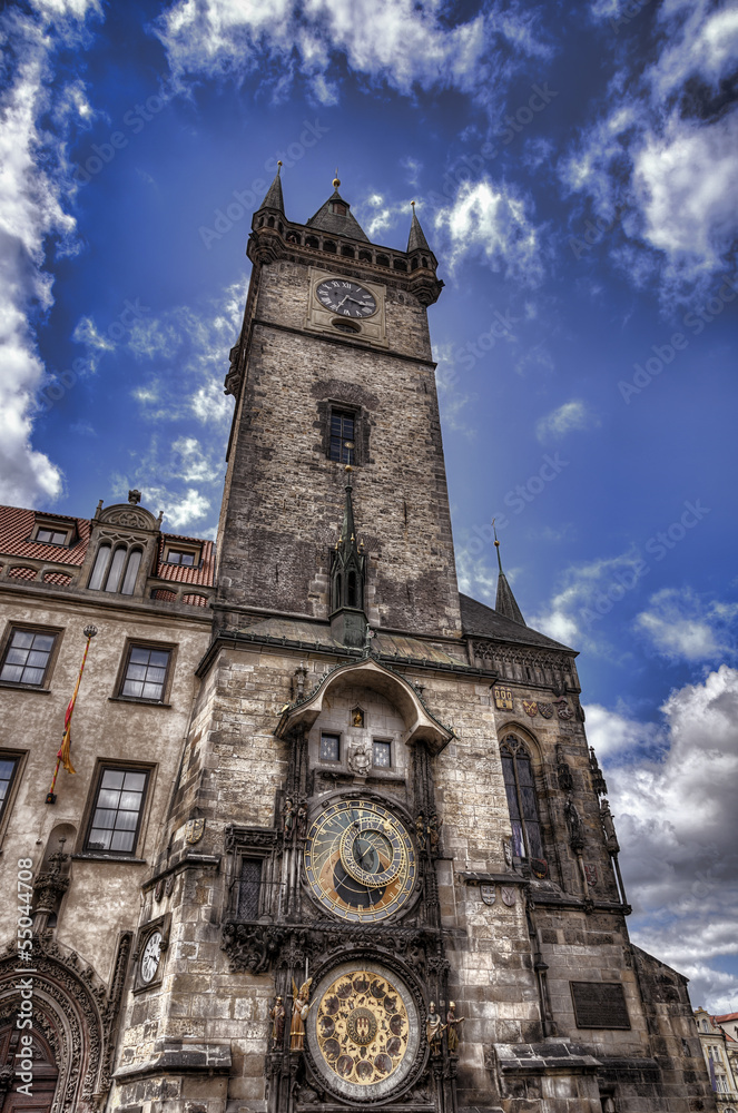The famous Astronomical Clock (Orloj) in the Old Town of Prague