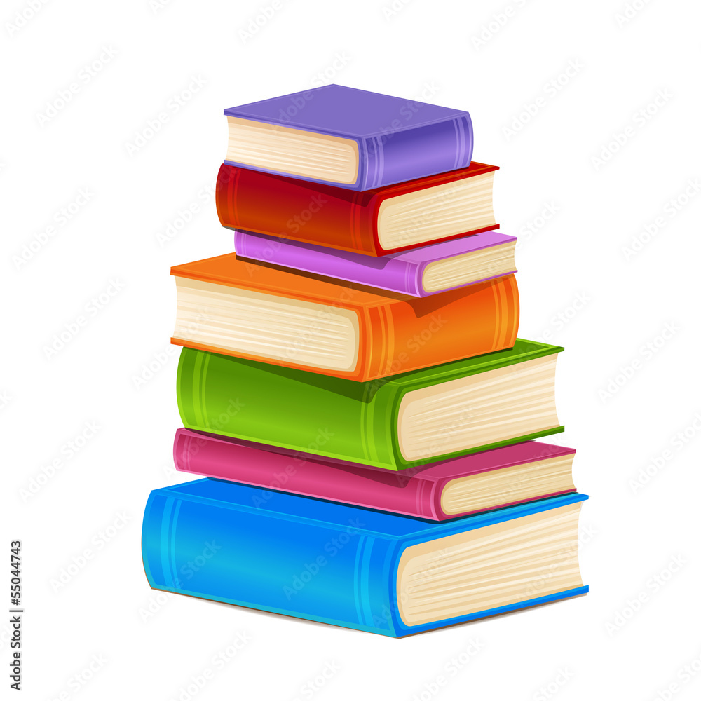Stack of colorful books isolated on white Stack of colorful books isolated on white
