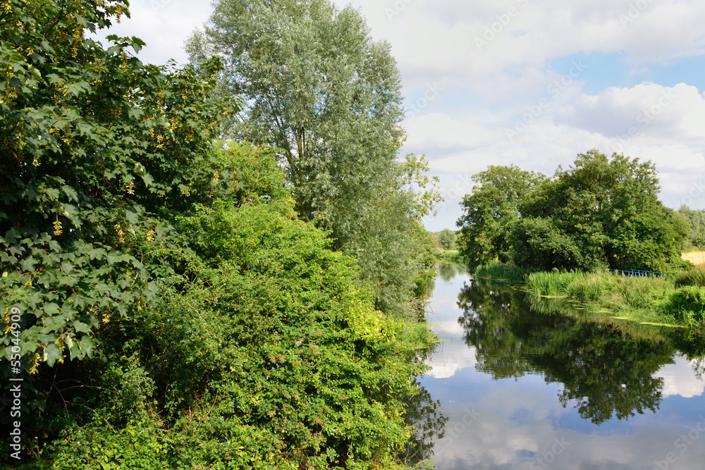 Rural canal scene england