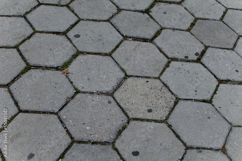 Hexagonal Stone ground using by pattern