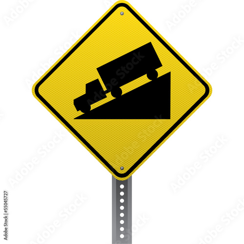 Steep downgrade sign