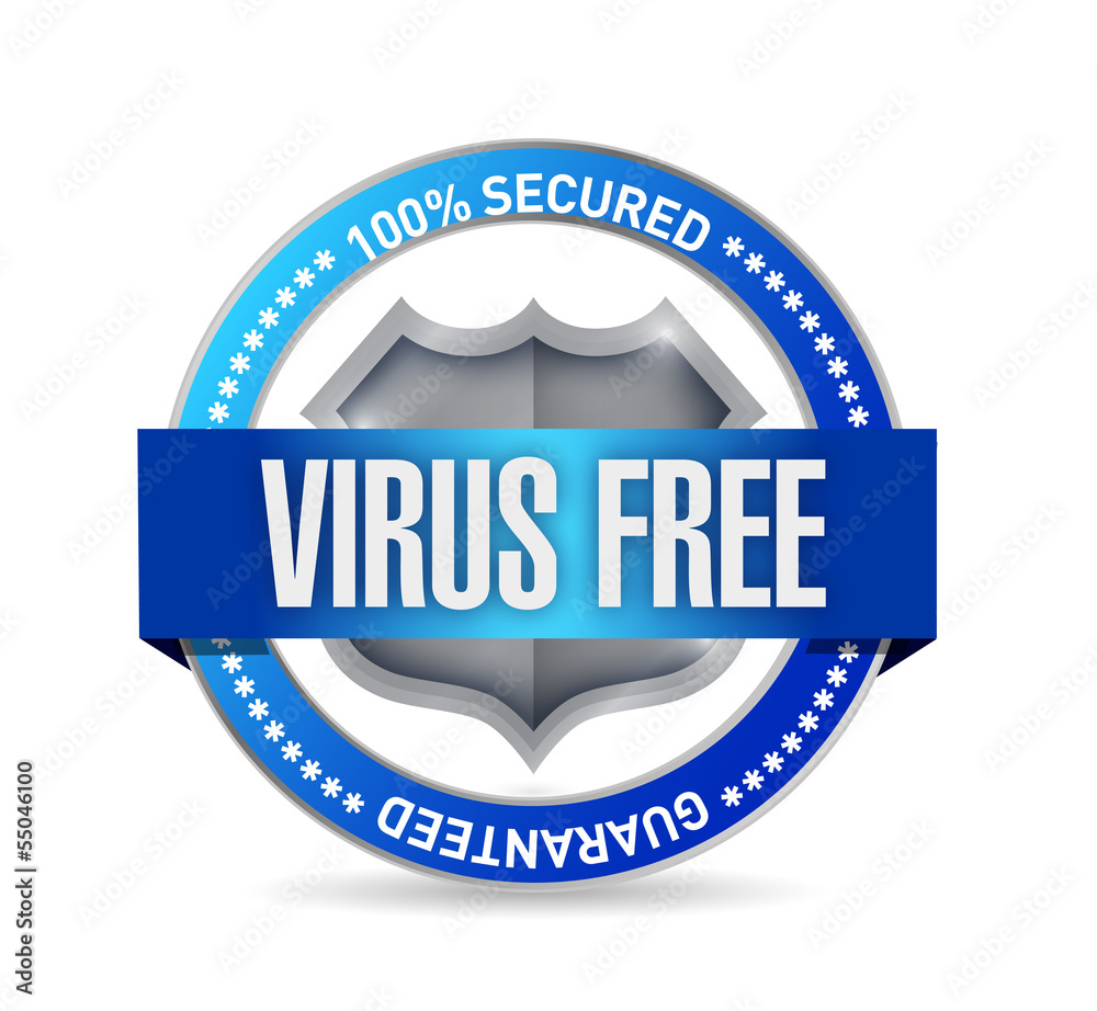 virus free seal or shield illustration design virus free seal or shield illustration design