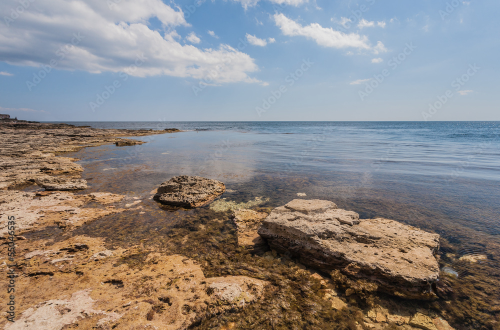 Black sea coast, located on Tarkhankut, Crimea, Black sea coast, located on Tarkhankut, Crimea,