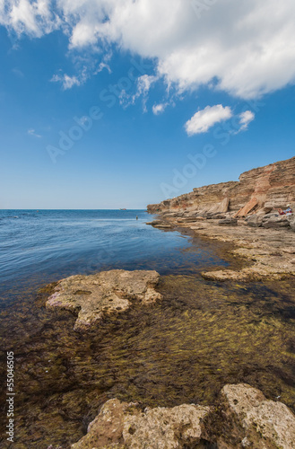 Black sea coast, located on Tarkhankut, Crimea,