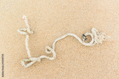 Rope on beach