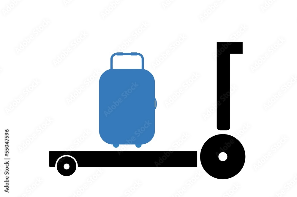 Valise dans un chariot Valise dans un chariot