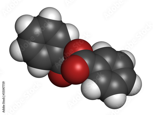 Benzoyl peroxide acne treatment drug, chemical structure. photo