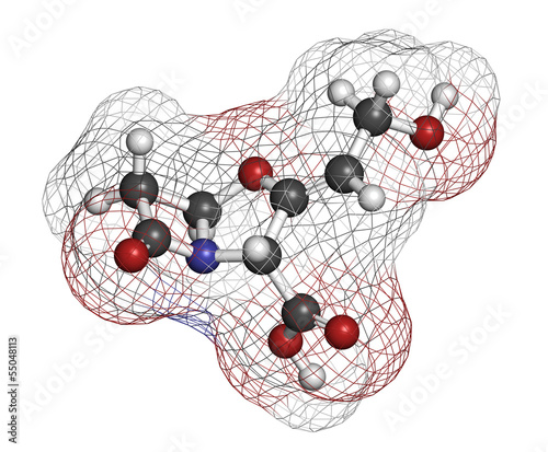 Clavulanic acid beta-lactamase blocker drug, chemical structure. photo