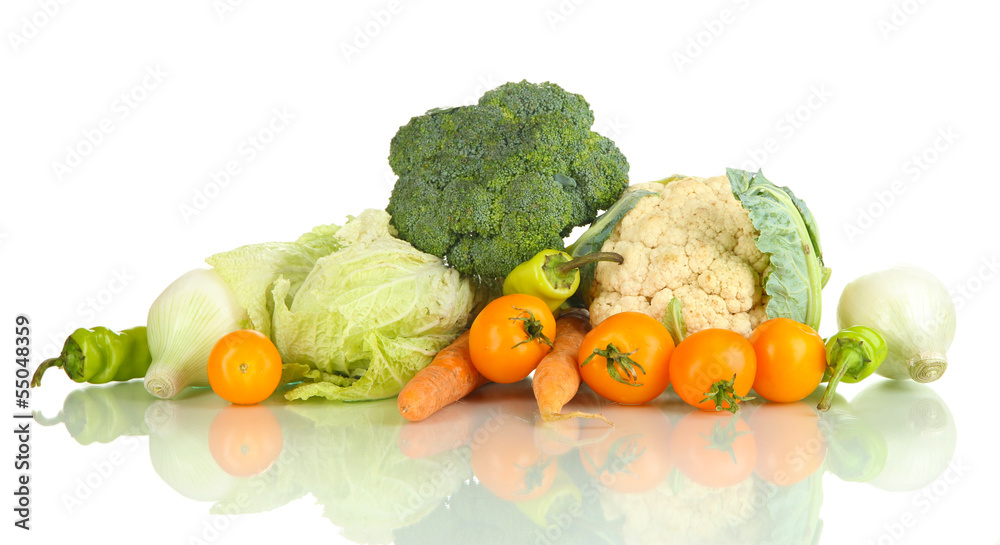 Fresh vegetables isolated on white