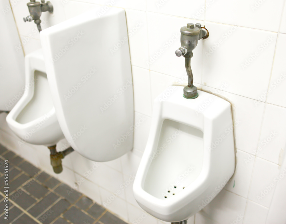 Fototapeta premium Men's Room with Urinals-Alternative views below
