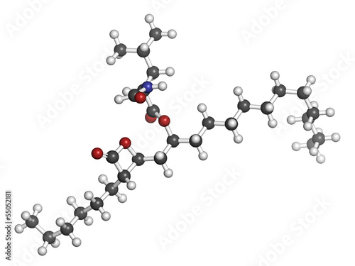 Orlistat obesity drug, chemical structure.