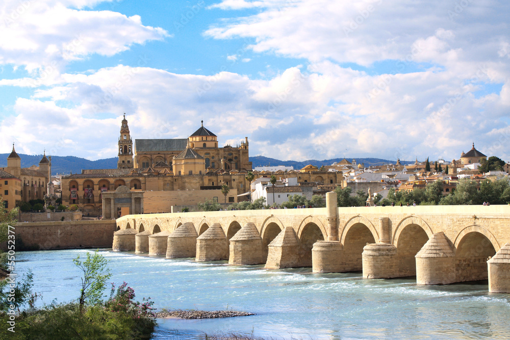 Great Mosque and Roman Bridge, Cordoba, Spain - obrazy, fototapety, plakaty 