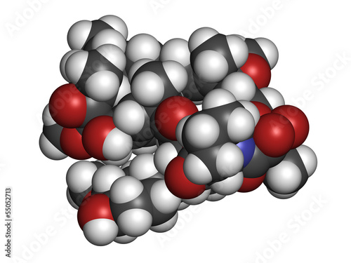 Rapamycin (sirolimus) immunosuppressive drug, chemical structure photo