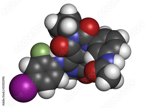 Trametinib melanoma cancer drug, chemical structure. photo