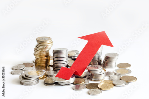 Stack of polish money increase finance abstract sign photo