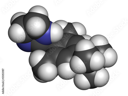 Xylometazoline nasal decongestant, chemical structure. photo