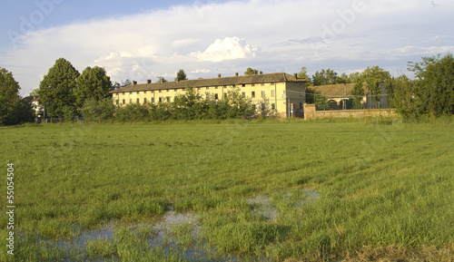 Block of houses in a country